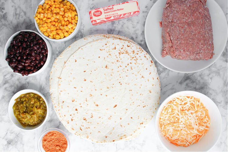ingredients on a marble countertop
