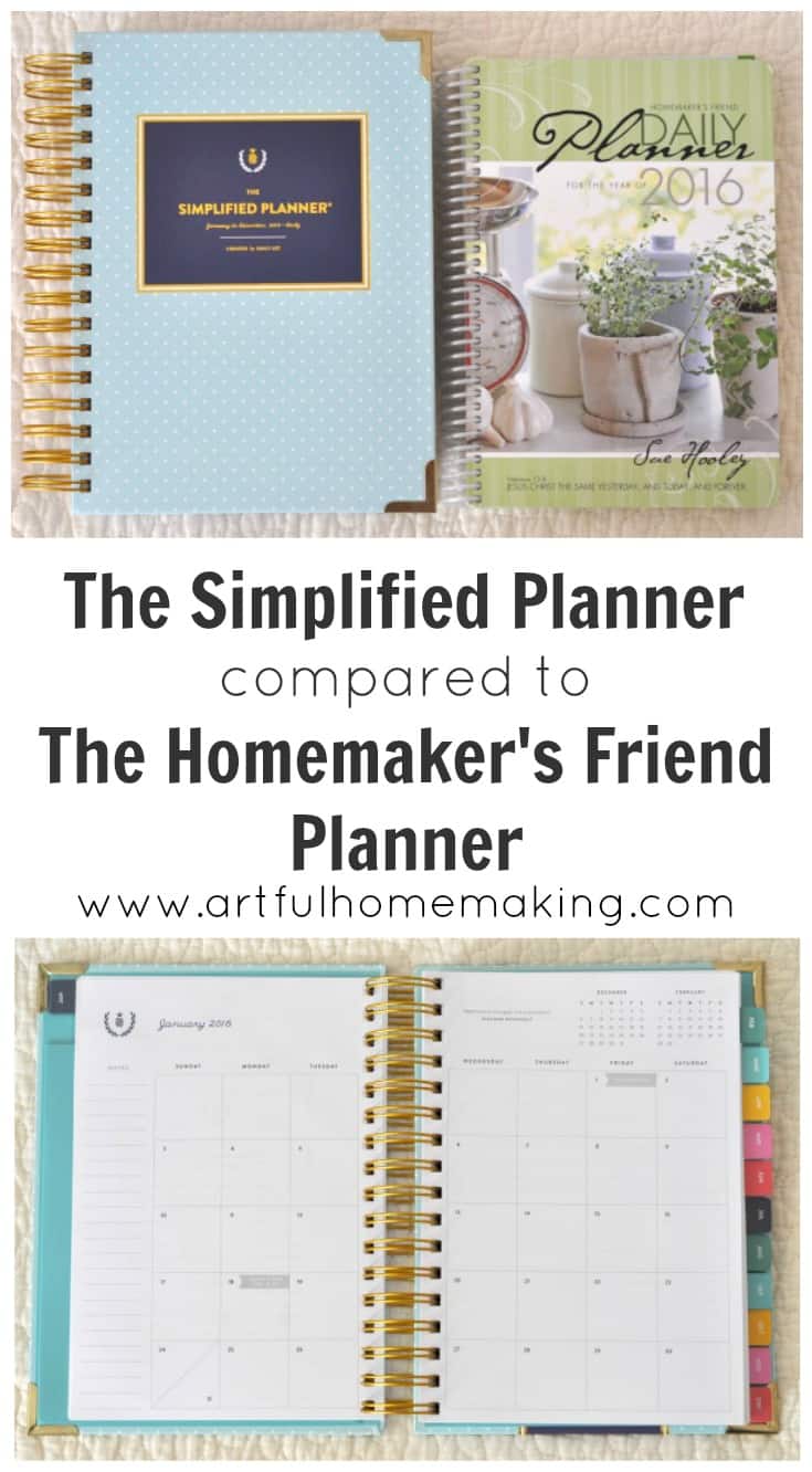 Simplified Planner vs. The Homemaker’s Friend Planner