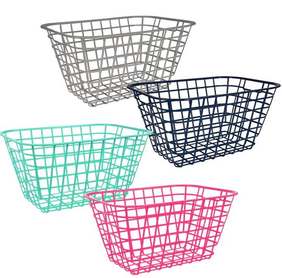 dollar store slotted storage baskets