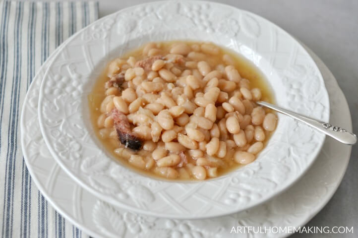 slow cooker ham and beans