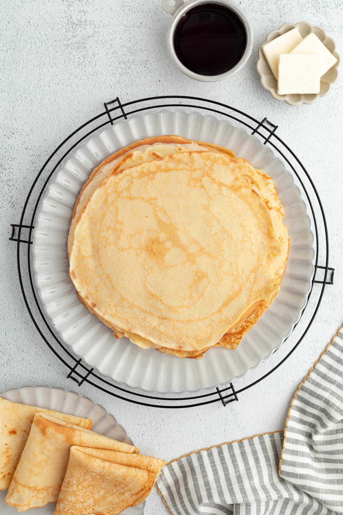 Sourdough crepes on a plate.