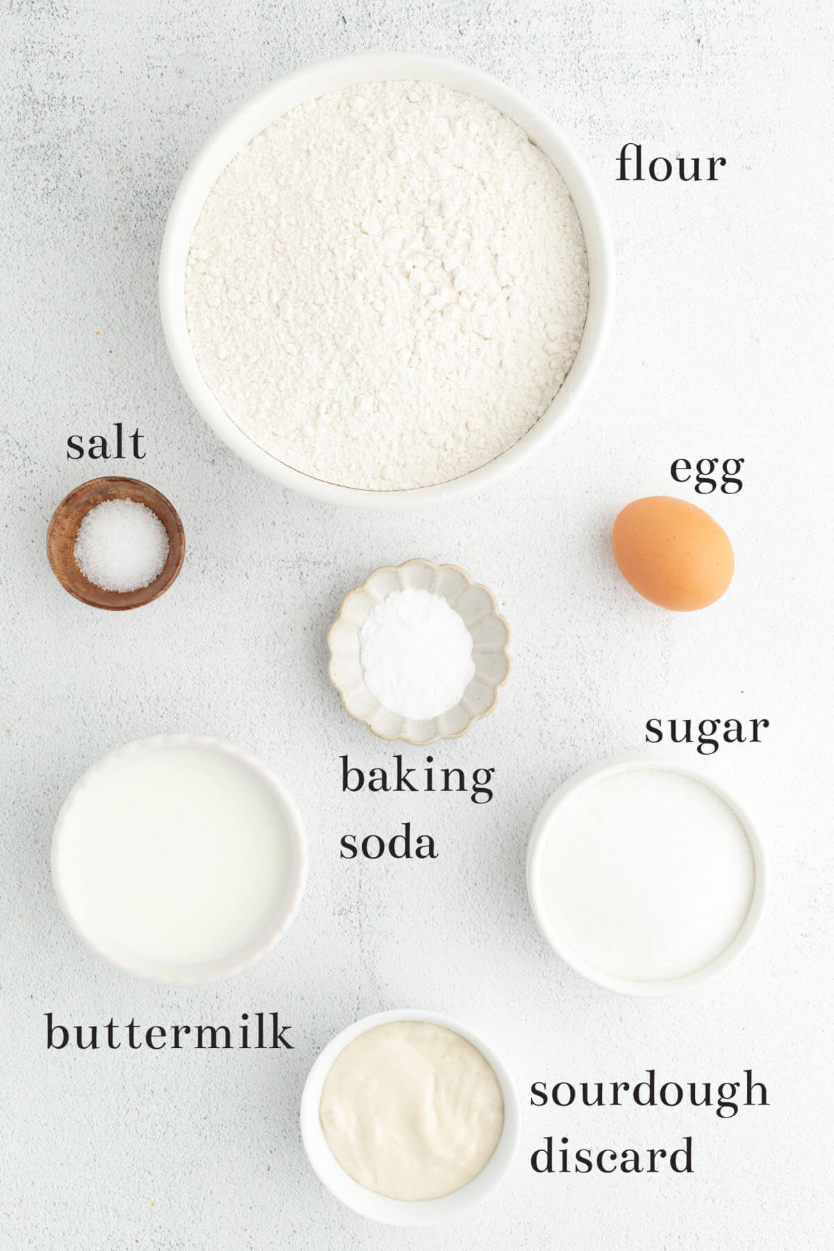 Ingredients in small bowls with text overlay for each ingredient.