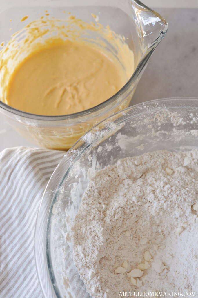 cutting butter into dry ingredients