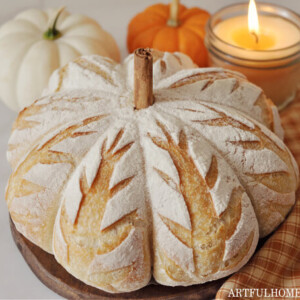 pumpkin shaped sourdough bread