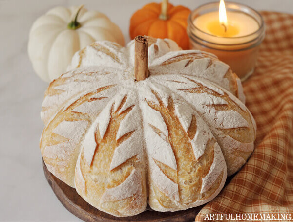 pumpkin shaped sourdough bread