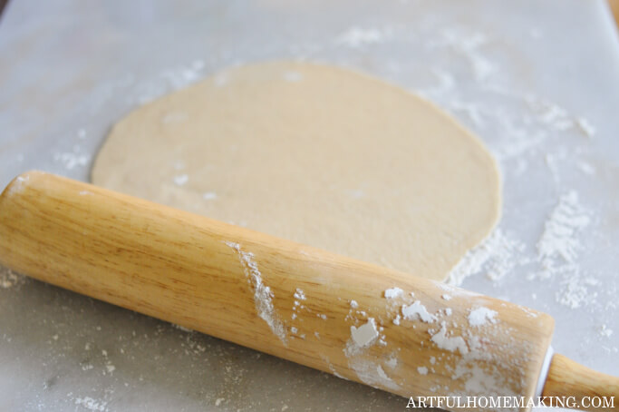 rolling out dough rolling pin