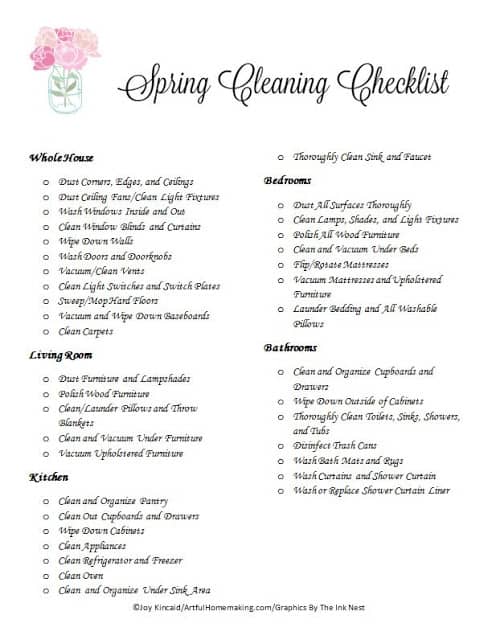 spring cleaning printable