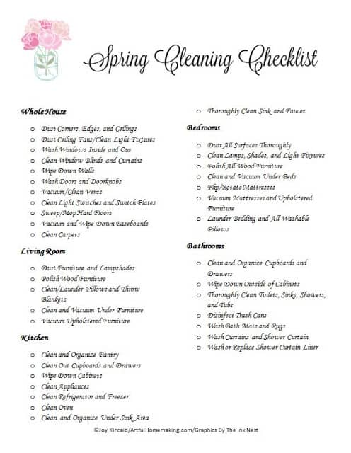 spring cleaning printable