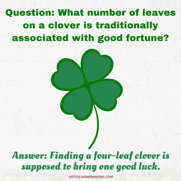 St. Patrick four leaf clover good luck