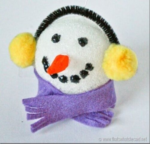 styrofoam snowman craft ornament