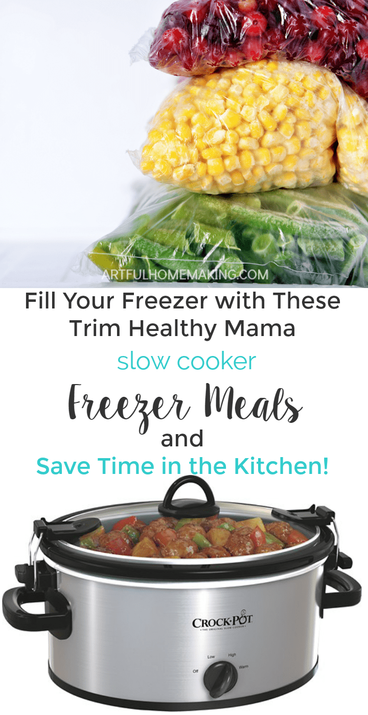 This is such a great list of Trim Healthy Mama slow cooker freezer meals!