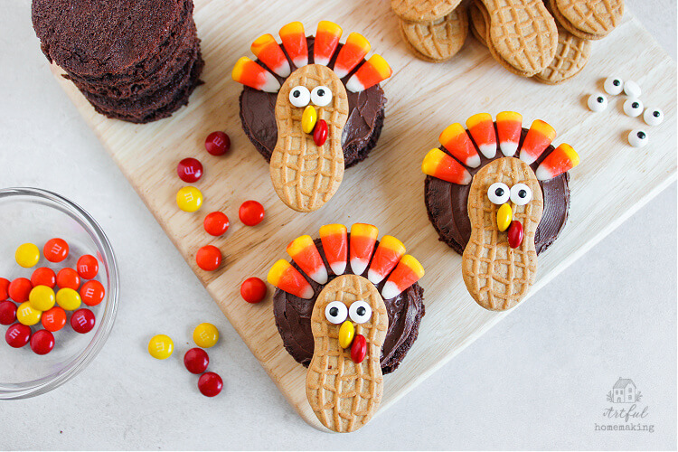 turkey brownies Thanksgiving dessert