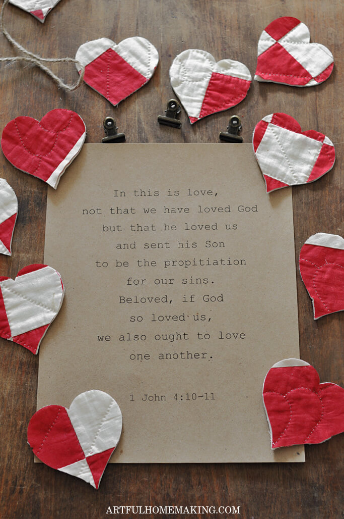 love bible verse heart printable