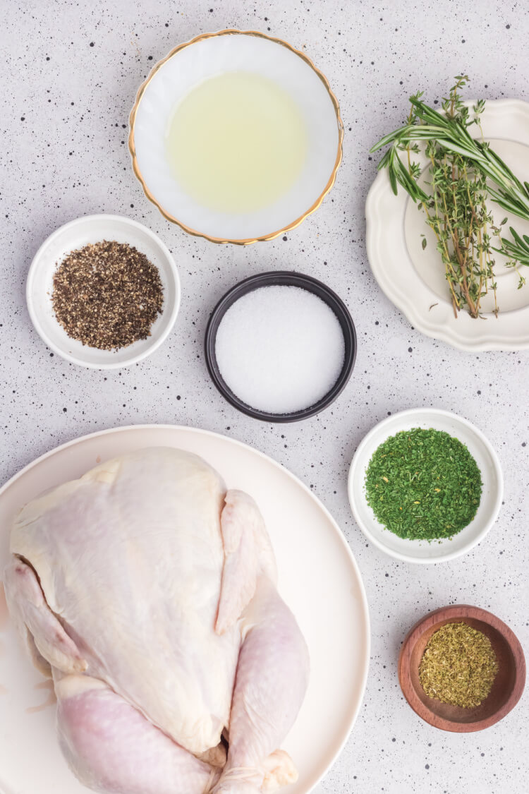 ingredients on a white counter